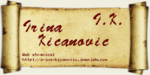 Irina Kićanović vizit kartica